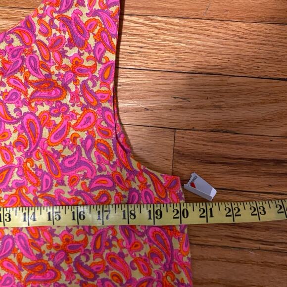 VINTAGE tank shift dress in HAWAII handsewn 70's paisley pink orange purple XL - Picture 4 of 10